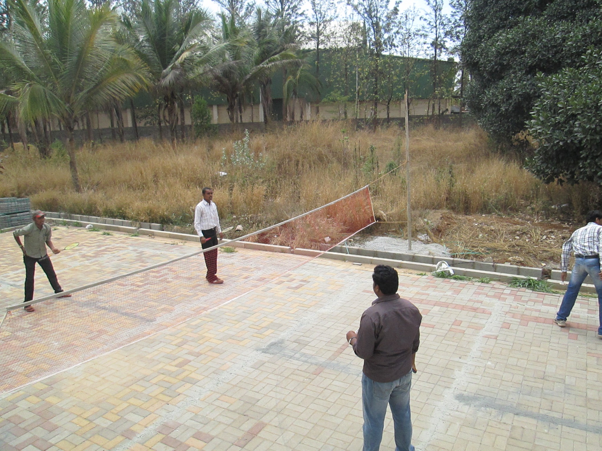 Students participating in volleyball